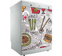 Vinilo para Lavavajillas ! I love to Eat ¡ | Varias Medidas 50x65cm | Adhesivo Resistente y de Fácil Aplicación | Pegatina Adhesiva Decorativa de Diseño Profesional