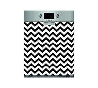 Vinilo para Lavavajillas Zigzag Blanco y Negro | Varias Medidas 65x75cm | Adhesivo Resistente y de Fácil Aplicación | Pegatina Adhesiva Decorativa de Diseño Profesional