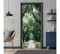 Vinilo para Puertas 3D Adhesivo Fotográfico Pegatina Bosque Parque Puerta Pegatina Pared Murales Pegatinas Decorativas para Puertas Interior del Dormitorio Sala de Estar Póster 77X200cm -DS1592