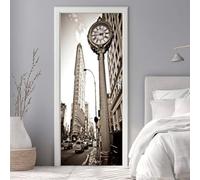 Vinilo para Puertas 3D Adhesivo Fotográfico Pegatina Ciudad Calle Puerta Pegatina Pared Murales Pegatinas Decorativas para Puertas Interior del Dormitorio Sala de Estar Póster 77X200cm -DS1567