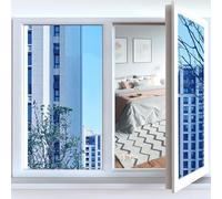 Vinilo para Ventanas 60 x 900 cm Cristal Unidireccional Protector de Privacidad Anti 99% UV y Anti 92% IR Película Electrostática de Cristal para Hogar Oficina, Azul Oscuro