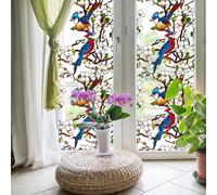 Vinilo para Ventanas Paño Rojo Azul Vinilo Cristal Anti Calor Protege del Sol, Fácil de Instalar Vinilos Adhesivos para Cristales para Puertas Cristal Bano Cocina 43x200 cm (1 Pcs)