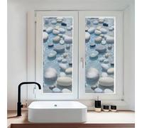 Vinilo para Ventanas Película para Cristales Vinilo Proteger la Privacidad | Luz Suave Extraíble Reutilizable Decoración Dormitorio Salón Sin Adhesivo Fácil de Instalar Piedras Color Claro
