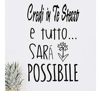Vinilo pared decorativo, pegatina pared con frase en Italiano"CREDI EN TE."adesivi murali frasi in italiano citazione, decorazione da Muro per Casa,Wall Stickers, Art Sticker DC-18030