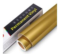 Vinilo Permanente Astonatick - Oro Mate - 30,5 cm x 305 cm - Rollo de Vinilo Adhesivo Impermeable - Compatible con Cricut, Silhouette Cameo, Plotter - Decoración para Interiores y Exteriores