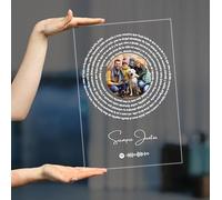 Vinilo Personalizado con Foto, letra de canción, Dedicatoria y Código Spotify - Disco personalizado - Placa decorativa o Marco de foto Único para Regalo (Placa letra canción)