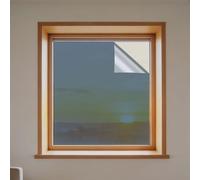 Vinilo Pet Película Adhesiva Lámina 70 x 160 cm Privacidad Protege del Sol Vinilo Espejo Ventana con Kit de Instalación para Puertas Cristal Dormitorio, Azul Plata