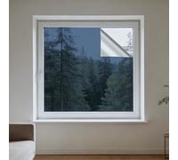 Vinilo Pet Película Adhesiva Lámina 95 x 140 cm Privacidad Protege del Sol Protección Solar para Interior No Pegamento para Hogar Oficina Tienda, Azul Plata