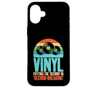 Vinilo Poniendo el disco en discos de vinilo que rompen récords Carcasa para iPhone 16 Plus