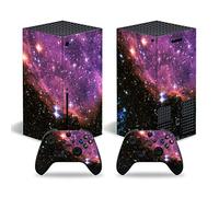 Vinilo protector para todo el cuerpo para consola Microsoft Xbox Series X, color morado Night Sky Xbox Series X Skins Wrap calcomanía con dos adhesivos de control inalámbrico gratis