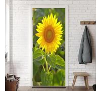 Vinilo Puerta Girasol Vinilos para Puertas Primavera Pegatina Puerta 3D Papel Pintado Puertas Autoadhesivo Mural Para Cocina de Baño Decorativos 100x200 cm A-4833