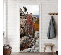 Vinilo Puerta Montaña Vinilos para Puertas Paisaje Otoñal Pegatina Puerta 3D Papel Pintado Puertas Autoadhesivo Mural Para Cocina de Baño Decorativos 77x200 cm A-0146