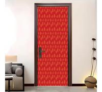 Vinilo Puerta Oriental Chino Vinilos para Puertas Estampado Dorado Pegatina Puerta 3D Papel Pintado Puertas Autoadhesivo Mural Para Cocina de Baño Decorativos 80x210 cm A-5068