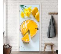 Vinilo Puerta Postre Vinilos para Puertas Limón Pegatina Puerta 3D Papel Pintado Puertas Autoadhesivo Mural Para Cocina de Baño Decorativos 95x215 cm A-0175
