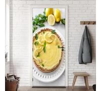 Vinilo Puerta Postre Vinilos para Puertas Limones Pegatina Puerta 3D Papel Pintado Puertas Autoadhesivo Mural Para Cocina de Baño Decorativos 85x200 cm A-0300