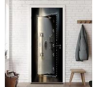 Vinilo Puerta Puerta de Hierro Vinilos para Puertas Creativo Pegatina Puerta 3D Papel Pintado Puertas Autoadhesivo Mural Para Cocina de Baño Decorativos 95x215 cm A-0183