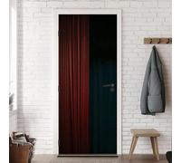Vinilo Puerta Tema de Teatro Vinilos para Puertas Negro y Rojo Pegatina Puerta 3D Papel Pintado Puertas Autoadhesivo Mural Para Cocina de Baño Decorativos 90x210 cm A-0262