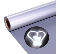 Vinilo reflectante de transferencia de calor HTV, 12 pulgadas x 6 pies, vinilo adhesivo reflectante de arco iris para camisetas camaleón holográfico HTV para Cricut y Silhouette Cameo (gris