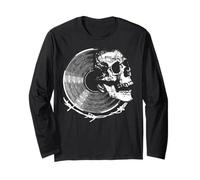 Vinilo Rock & Calavera: Vibes Vintage de Música Metal y Rock Manga Larga