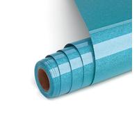 Vinilo Textil Termoadhesivo Brillo Azul, HTV Vinilo Textil 30.5x182cm Vinil de Transferencia de Calor con Purpurina para Cricut, Lámina para Plóter Texti-l para Camisetas (Azul)