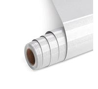 Vinilo Textil Termoadhesivo Brillo Plata, HTV Vinilo Textil 30.5x182cm Vinilo de Transferencia de Calor con Purpurina para Cricut, Lámina para Plóter Textil para Camisetas (Plata)