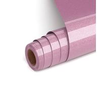 Vinilo Textil Termoadhesivo Brillo Rosa Morado, HTV Vinilo Textil 30.5x186cm Vinilo de Transferencia de Calor con Purpurina para Cricut, Lámina para Plóter Textil para Camisetas (Rosa Morado)
