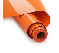 Vinilo Textil Termoadhesivo,Naranja HTV Película de Vinilo Textil 30 x 365 cm Rollo de Vinil Transferencia de Calor Vinile, Termoadhesivo Texti-l para Cricut y Silhouette Cameo (Naranja)