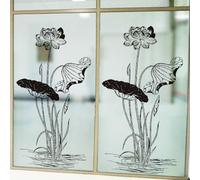 Vinilo Ventana Anti Sol Loto Negro Vinilos para Cristales Translucido Window Film Vinilo Opaco para Ventanas Privacidad Lámina Privacidad Ventana Baño Cocina 60x116cm/1 Pcs