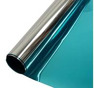 Vinilo Ventana Cristal Protector Solar Lámina, Privacidad De Una Manera Espejo Película, Adhesiva De Gran Reflexión, Anti 99% UV Mejor Control De Calor Fácil. (Plata Azul,90x800cm)