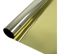 Vinilo Ventana Cristal Protector Solar Lámina, Privacidad De Una Manera Espejo Película, Adhesiva De Gran Reflexión, Anti 99% UV Mejor Control De Calor Fácil. (Oro Plata,60x400cm)