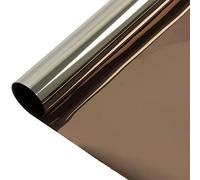 Vinilo Ventana Cristal Protector Solar Lámina, Privacidad De Una Manera Espejo Película, Adhesiva De Gran Reflexión, Anti 99% UV Mejor Control De Calor Fácil. (Plata marrón,90x400cm)