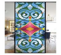Vinilo Ventana Película de Vidrio Esmerilado de Colores, Pegatinas de Ventana con patrón geométrico de Arte Moderno, autoadhesiva Opaca, decoración del hogar, privacidad(T,50x100cm)
