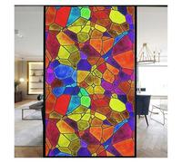 Vinilo Ventana Película de Vidrio Esmerilado de Colores, Pegatinas de Ventana con patrón geométrico de Arte Moderno, autoadhesiva Opaca, decoración del hogar, privacidad(D,40x100cm)