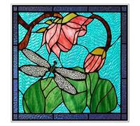 Vinilo Ventana Película for Ventana, películas de vidrieras esmeriladas, Pegatina Adhesiva estática diseño Art Deco Personalizado, Tratamiento lámina Decorativa for el hogar(14,40X40cm)
