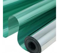 Vinilo Ventana Privacidad 50 x 250 cm Cristal Unidireccional Protector de Privacidad Anti 99% UV y Anti 92% IR Lámina de Espejo para Ventanas para Cocina Oficina, Verde