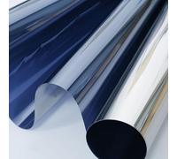 Vinilo Ventana Privacidad 80 x 100 cm Cristal Unidireccional Protector de Privacidad Anti 99% UV y Anti 92% IR Lámina de Espejo para Ventanas para Cocina Oficina, Azul Claro