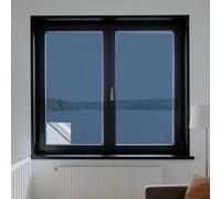 Vinilo Ventana Privacidad 85 x 190 cm Anti UV Anti Calor Papel Polarizado Tipo Espejo con Kit de Montaje para Puertas Cristal Dormitorio, Azul Plata