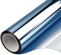 Vinilo Ventana Privacidad,Vinilos para Cristales Película Reductora de Calor Uso Apto para Ventana, película Vidrio Control Solar, privacidad, Espejo unidireccional(Blue,50x300 cm)