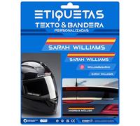 Vinilos Adhesivos Personalizados con Nombre y Bandera. Pegatinas Impermeables para Bicicletas, Motos, Coches y Patinetes. Etiquetas de Alta Resistencia (Transparente, Large)