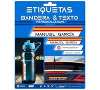 Vinilos Adhesivos Personalizados con Nombre y Bandera. Pegatinas Impermeables para Bicicletas, Motos, Coches y Patinetes. Etiquetas de Alta Resistencia (Color, Large)