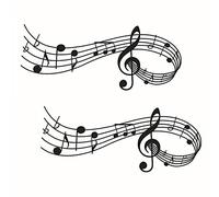 Vinilos De Pared Decorativos Musica Negro Room Decor Pegatina Pared Decorativa Bricolaje Para Sala Estar, Dormitorio, Sala Estar, HabitacióN NiñOs, Fondo Tv, Pasillo, Aula Musical (2 Piezas)