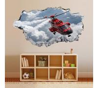 Vinilos Decorativos 3D Rotos Avión Rojo Tatuaje De Pared Vinilo Extraíble Decoración Del Hogar Nubes Del Cielo Calcomanías Para Bebé Guardería Niña Habitación Decoración De Pared