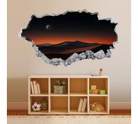Vinilos Decorativos 3D Rotos Paisaje Del Desierto Lunar Tatuaje de pared vinilo extraíble decoración del hogar Calcomanías Niño Habitación Decoración de pared 43x75cm