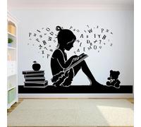 Vinilos decorativos infantiles para paredes, pegatinas inspiradoras para ventanas, decoración de interiores para aulas de lectura, bibliotecas y librerías escolares.