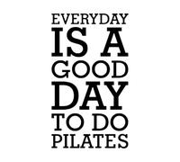 Vinilos decorativos para pared con texto en inglés "Pilates" y "Todos los días son buenos para hacer pilates"-S-24x42cm-Black