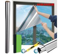 Vinilos Espejo para Ventanas, Lámina Protector Solar Privacidad, Vinilo Espejo Unidireccional, Vinilo Ventana Deorativos Adhesiva Anti 85% Calor y 99% UV para Hogar Oficina (90x400cm)
