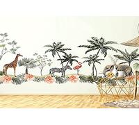 Vinilos infantiles - Decoración de la habitación del bebé - Vinilos infantiles para la pared - Vinilos animales africanos - Vinilos gigantes de la selva - Al 135 x An 120