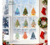 Vinilos Navideños para Ventanas,9 Piezas Adhesivos Electroestáticos Decorativos - Vinilos Para Puertas De Vidrio Navideños | para Decoradores Escuela Oficina Hogar Tienda Puertas Sala