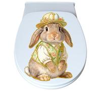 Vinilos para Baño - PVC 30x40 cm | Lindo mural de pared autoadhesivo de conejito de Pascua, pegatina para asiento de inodoro, para baño, hogar, ventana, puerta, fiesta de Pascua