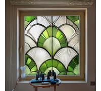 Vinilos para Cristales 100X100CM Geometría Verde Vinilo Adhesivo Cristal Ventana Privacidad,Vinilo Translucido para Ventanas,Lámina Privacidad Ventana Window Film Anti UV